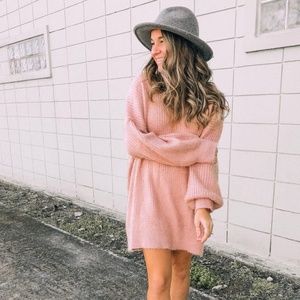 NWOT Slater Blush Pink Fuzzy Sweater Dress